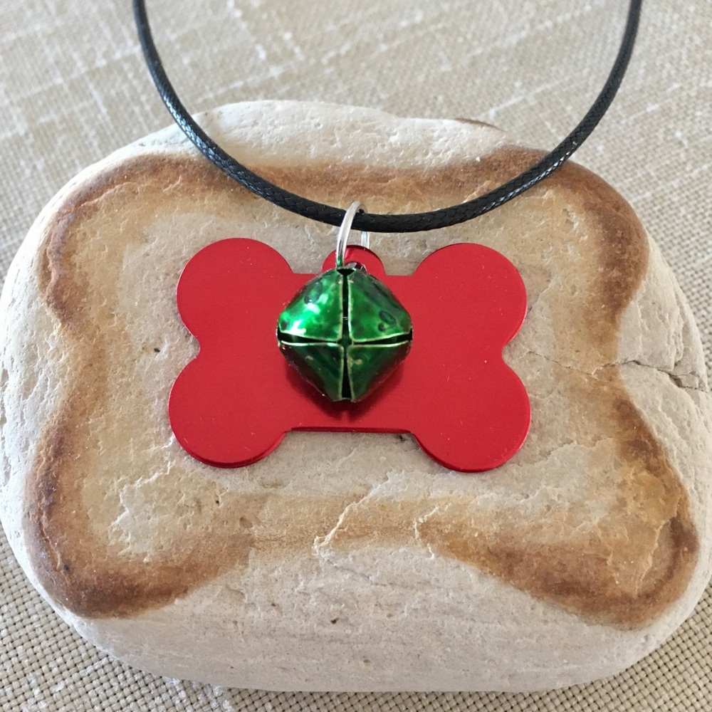 Dog Bone Necklace with Jingle Bell